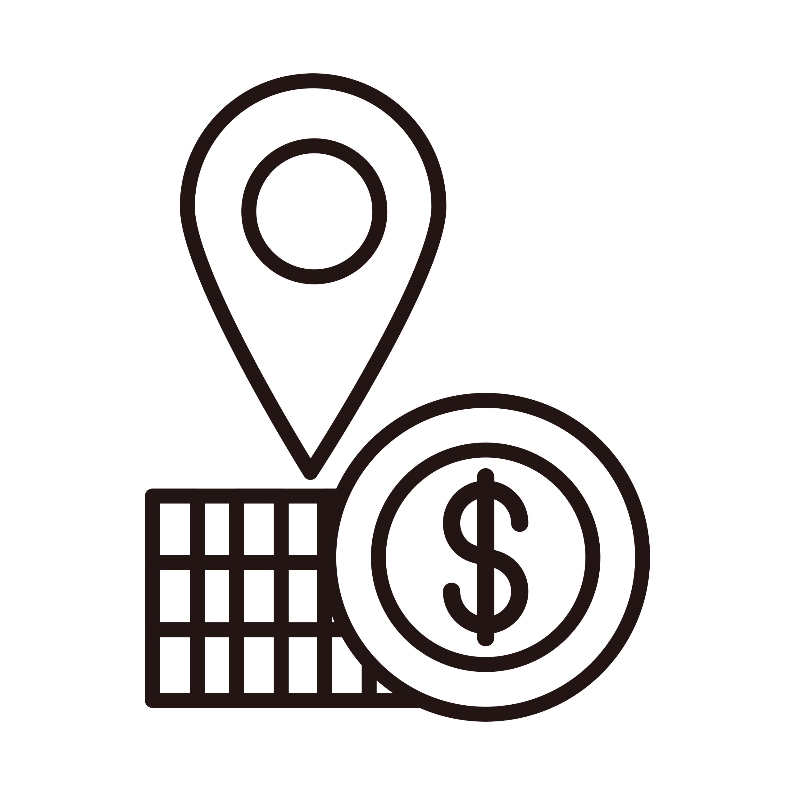 gps pin location money shopping or payment mobile banking line style icon